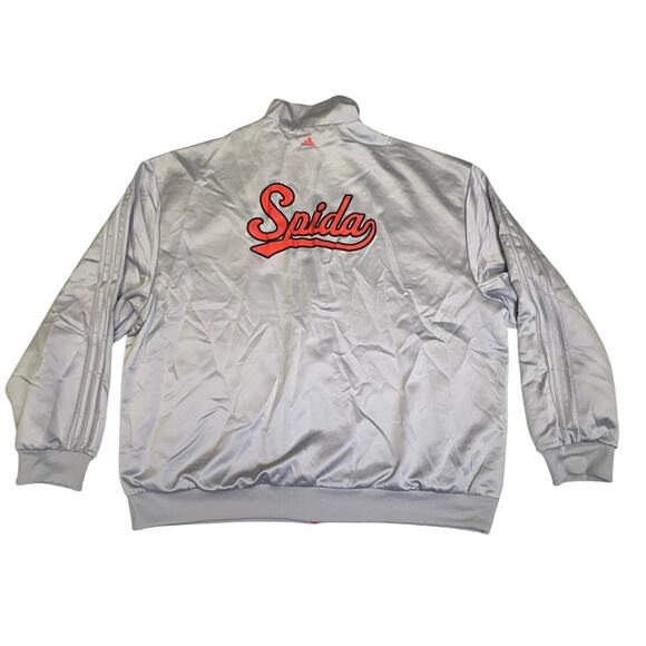 Adidas Basketball DON Jacket Satin Grey Bomber Jacket IJ0282 "Spida" Men's XL - Picture 2 of 10
